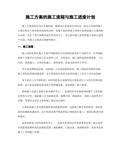 施工方案的施工流程与施工进度计划
