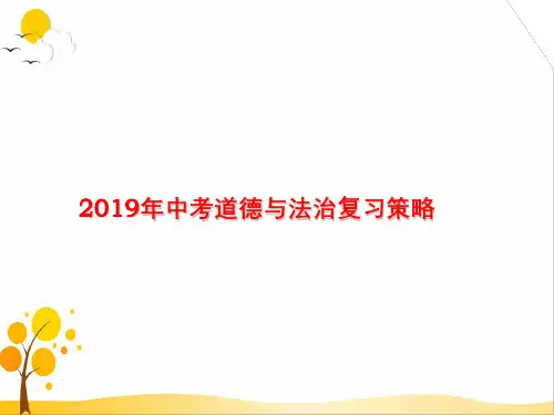2019年道德与法治中考专题复习讲座