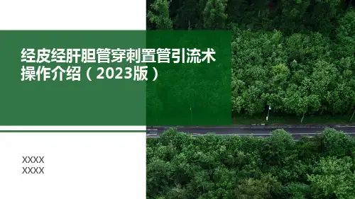 经皮经肝胆管穿刺置管引流术操作介绍(2023版)