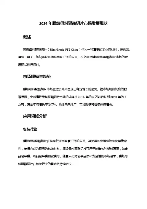 2024年膜级母料聚酯切片市场发展现状