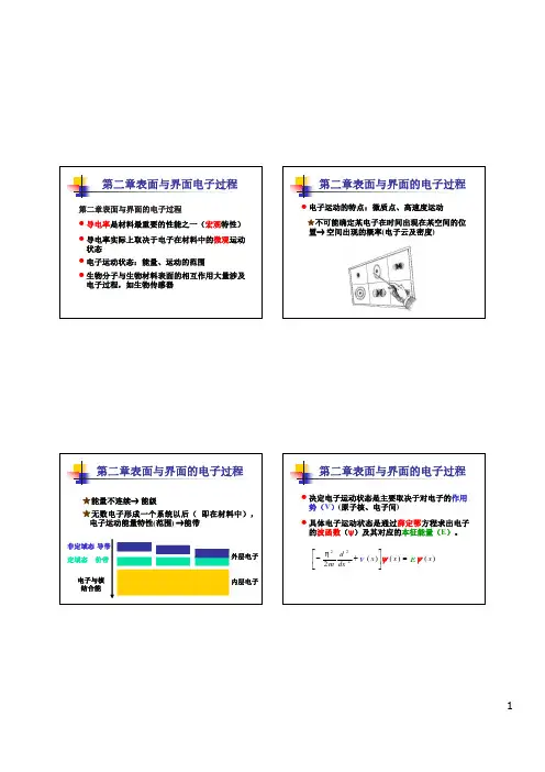 1 第二章表面与界面电子过程第二章表面与界面的电子过程第二章表面 ...