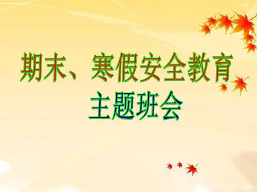 期末寒假安全教育主题班会1精品PPT课件