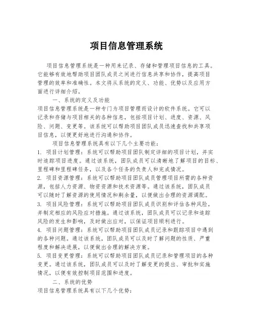 项目信息管理系统