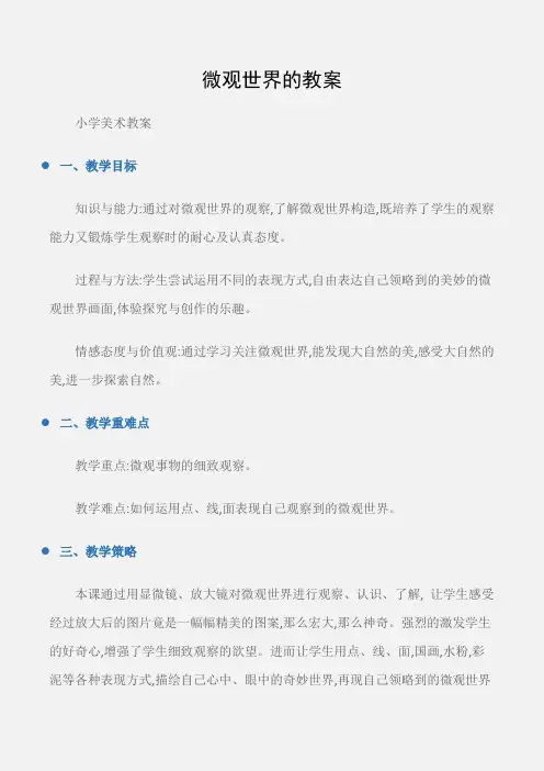 (小学美术教案)微观世界的教案
