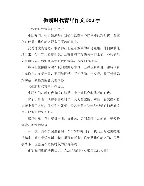 做新时代青年作文500字