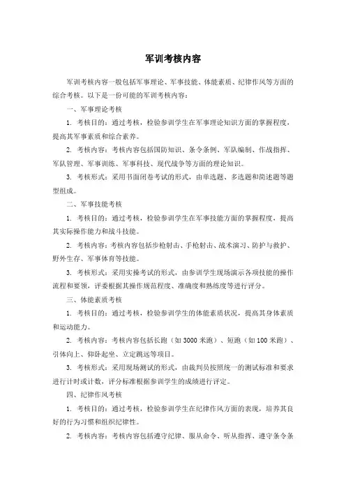 军训考核内容