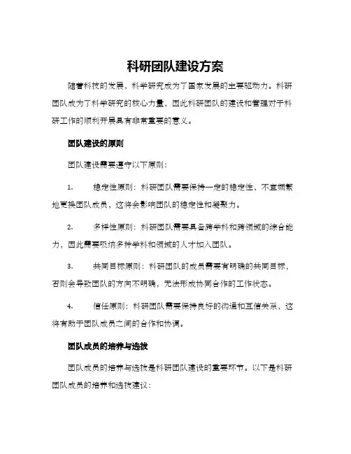 科研团队建设方案