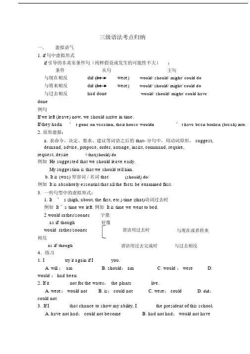 大学英语三级语法知识总结汇总.doc