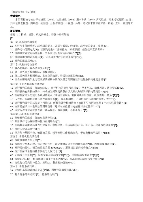 机械原理复习提纲