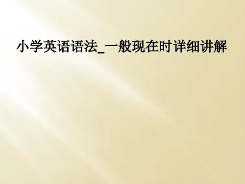 小学英语语法_一般现在时详细讲解