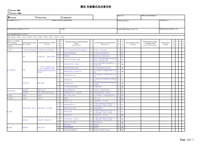 塑料行业注塑成型PFMEA