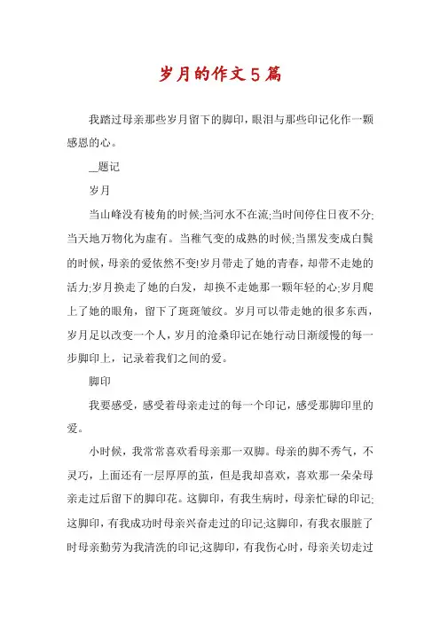 岁月的作文5篇