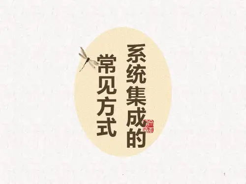 系统集成软件开发的常见集成方式PPT课件