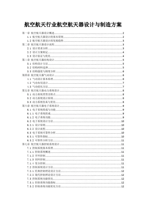 航空航天行业航空航天器设计与制造方案