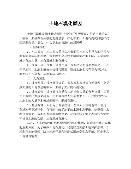 土地石漠化原因