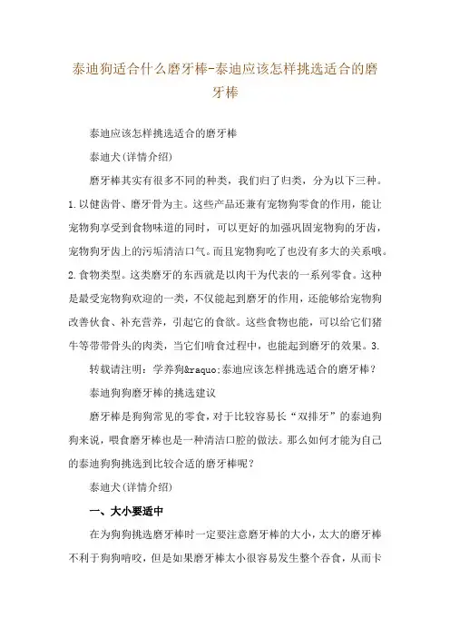 泰迪狗适合什么磨牙棒-泰迪应该怎样挑选适合的磨牙棒