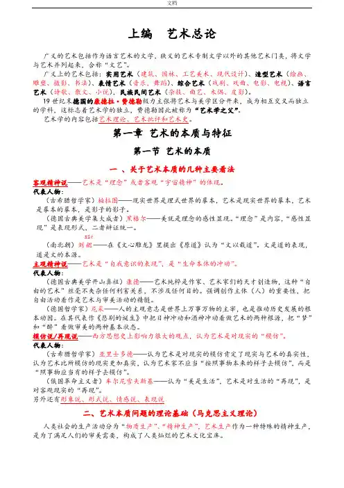 《艺术学概论》(彭吉象)——知识点提要