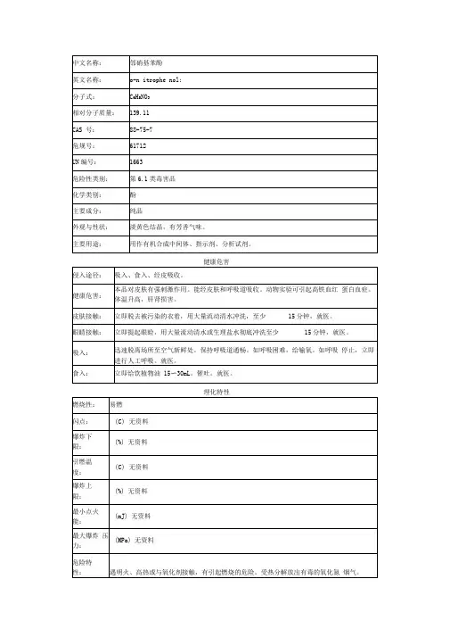 邻硝基苯酚