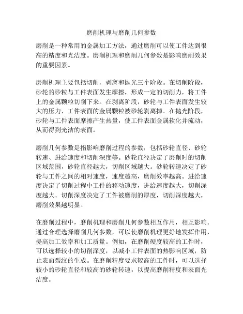 磨削机理与磨削几何参数