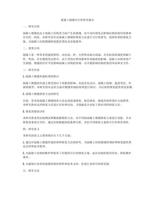 混凝土裂缝可行性研究报告