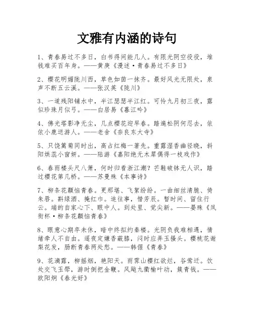 文雅有内涵的诗句