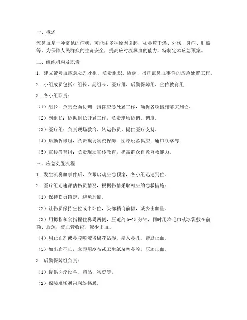 流鼻血应急预案