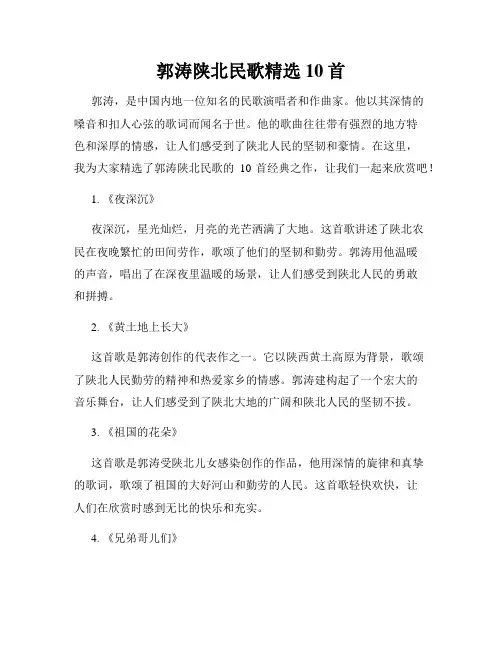 郭涛陕北民歌精选10首