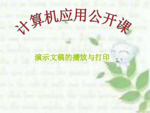 演示文稿软件PowerPoint2000公开课课件——演示文稿的播放与打印