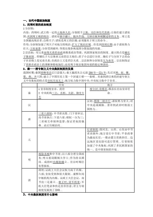高考历史中国古代政治史
