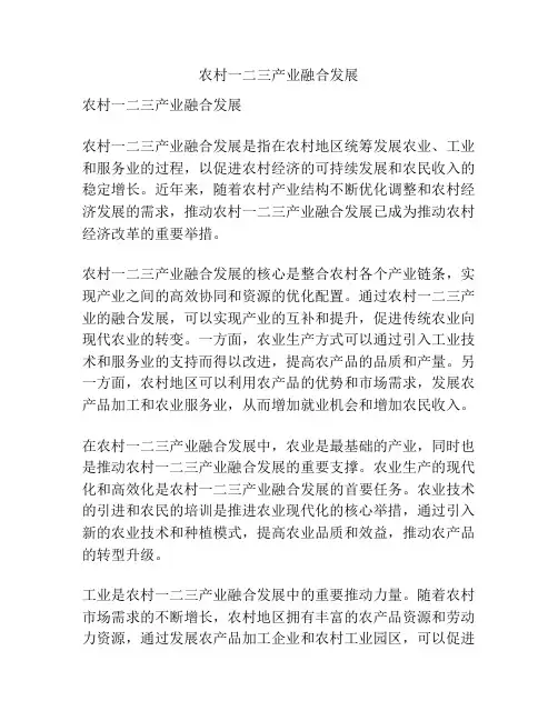 农村一二三产业融合发展