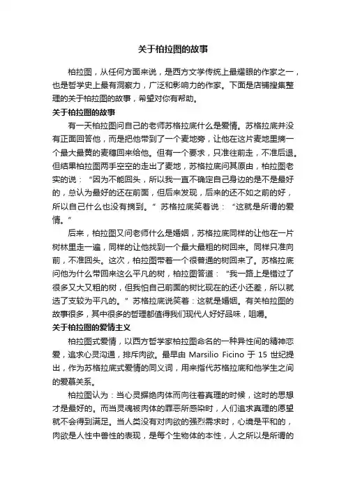 关于柏拉图的故事
