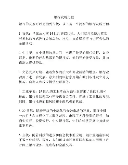 银行发展历程