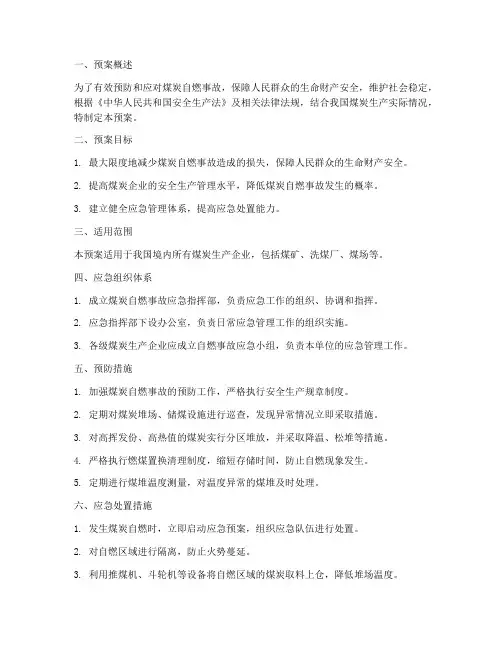 煤炭自燃的应急预案