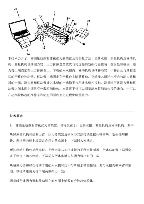 测量超细粉体筏张力的设备及其测量方法的制作流程