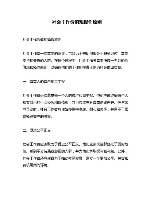 社会工作价值观操作原则