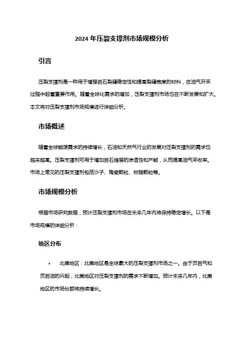 2024年压裂支撑剂市场规模分析