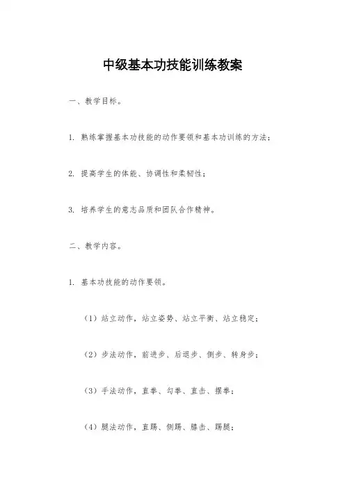 中级基本功技能训练教案