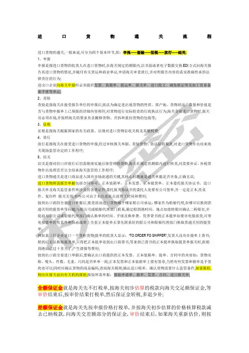 进口货物通关流程