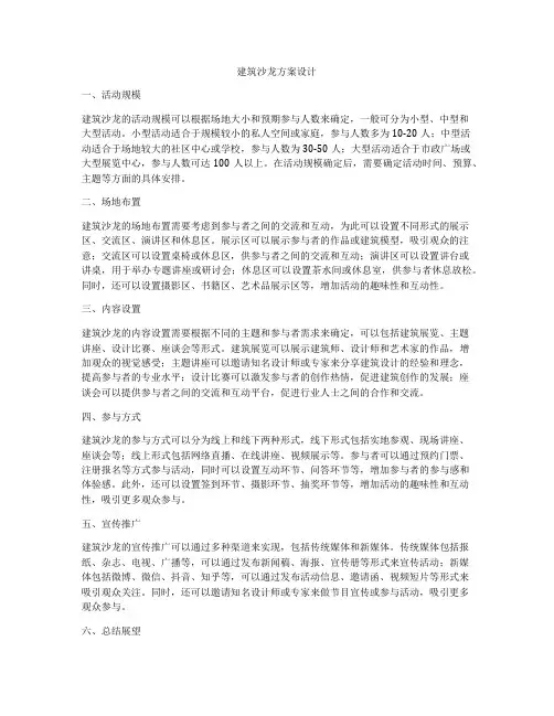 如何做建筑沙龙方案设计