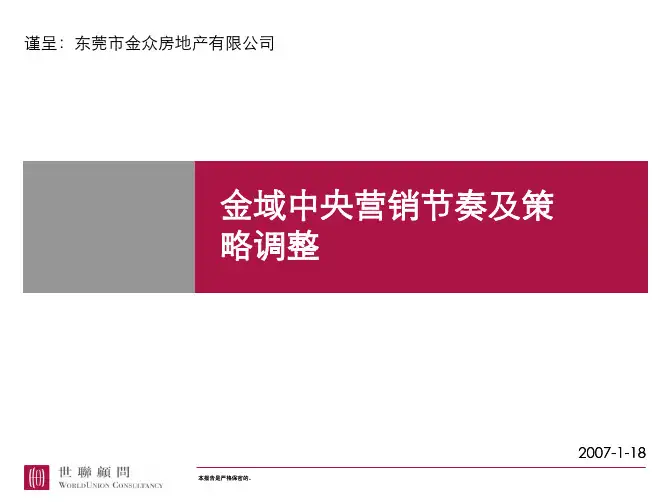 20060718_东莞_金域中央_营销节奏及策略调整