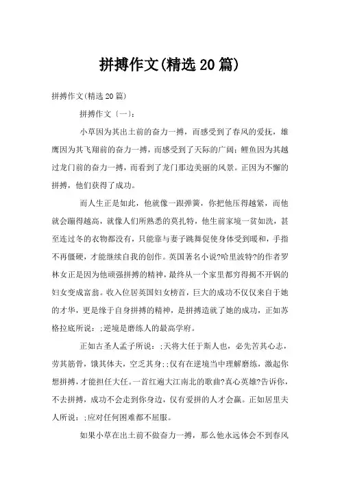 拼搏作文(精选20篇)