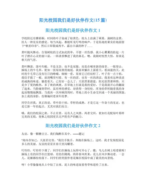 阳光校园我们是好伙伴作文(15篇)