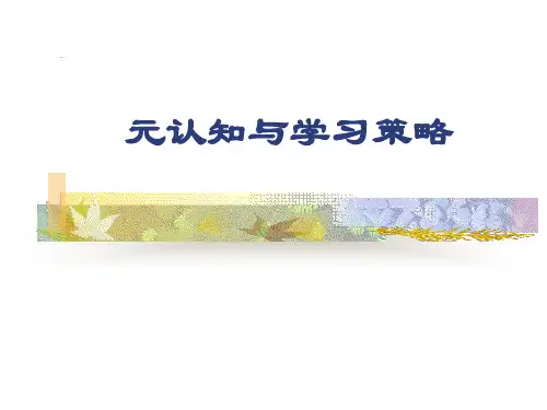 元认知与学习策略