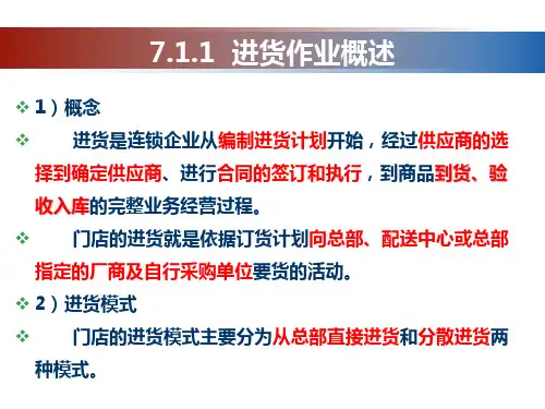 第7章 连锁门店进存货和盘点管理 《连锁门店营运与管理实务》PPT课件