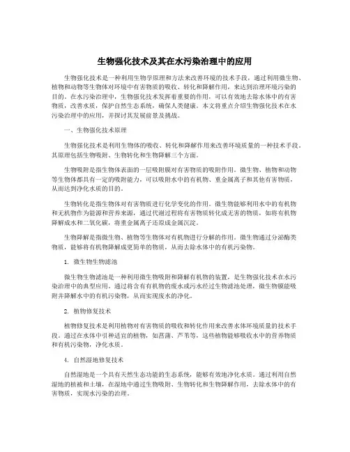 生物强化技术及其在水污染治理中的应用