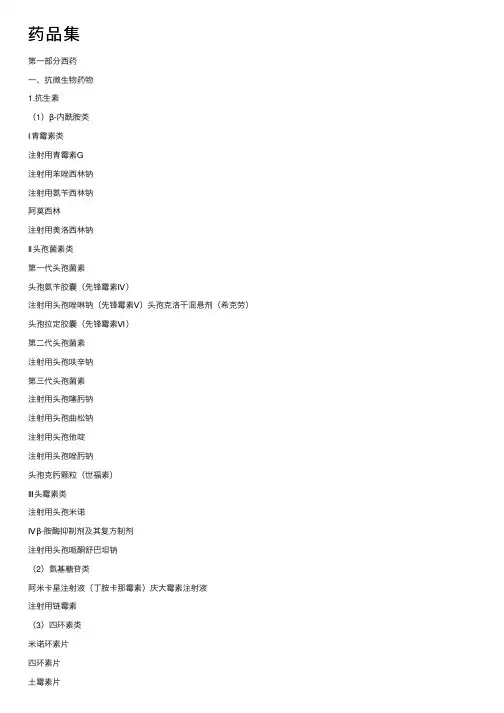 药品集——精选推荐