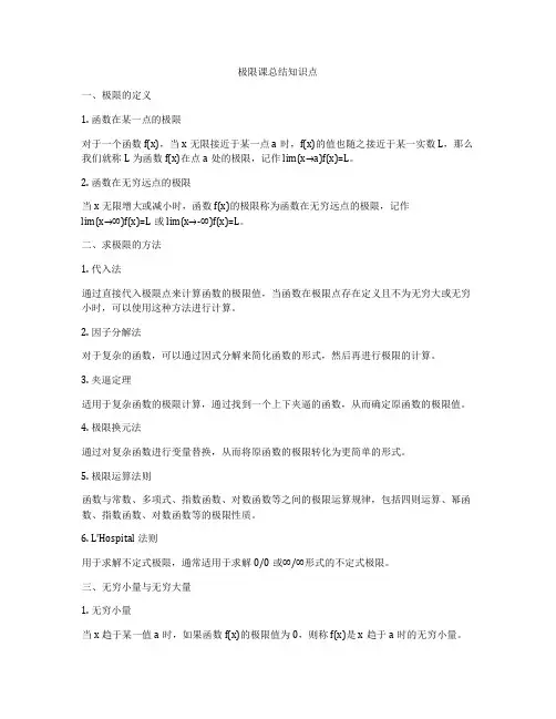 极限课总结知识点