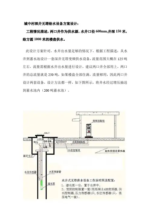 深井无塔供水设备方案设计