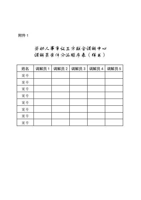劳动人事争议三方联合调解中心调解笔录(样书)