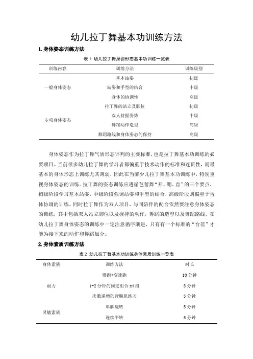 幼儿拉丁舞基本功训练方法